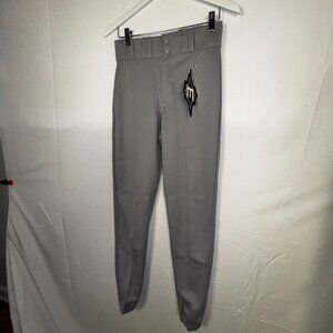 Easton Men’s Baseball Pants Size Small Gray Elastic Cuff Brand New w/ Tags